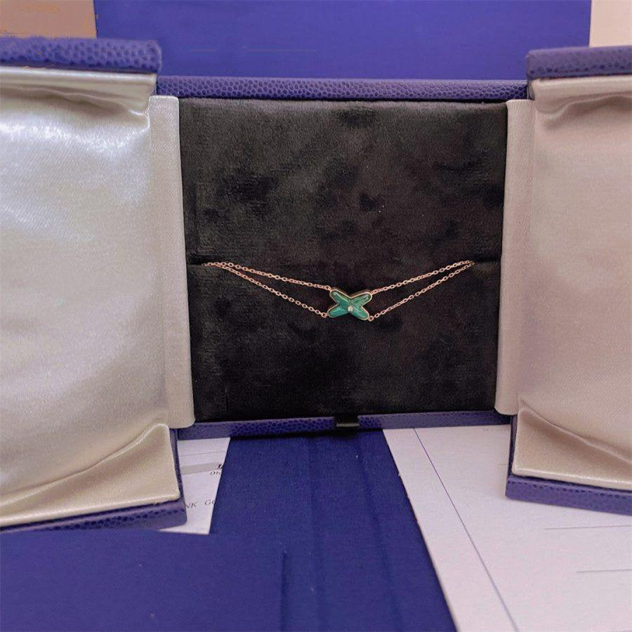 [Okajuri Jewelry]JEUX BRACELET MALACHITE PINK GOLD 1 DIAMOND