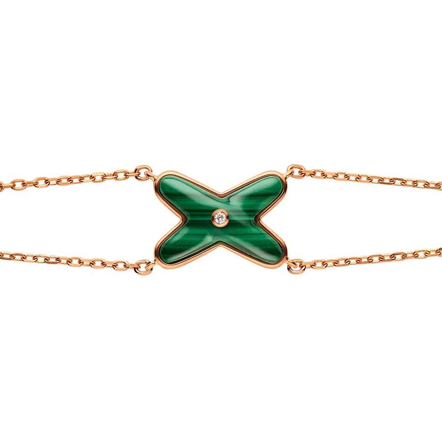 [Okajuri Jewelry]JEUX BRACELET MALACHITE PINK GOLD 1 DIAMOND