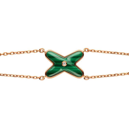 [Okajuri Jewelry]JEUX BRACELET MALACHITE PINK GOLD 1 DIAMOND