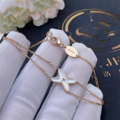 [Okajuri Jewelry]JEUX BRACELET WHITE MOP PINK GOLD 1 DIAMOND