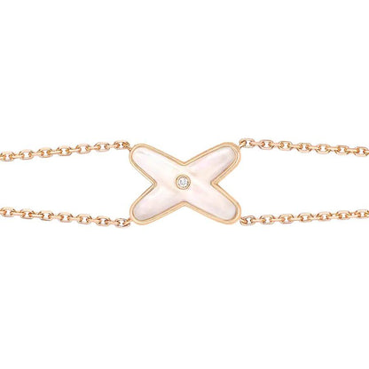 [Okajuri Jewelry]JEUX BRACELET WHITE MOP PINK GOLD 1 DIAMOND