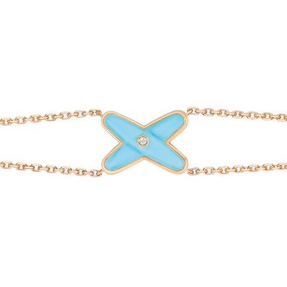 [Okajuri Jewelry]JEUX BRACELET TURQUOISE PINK GOLD 1 DIAMOND