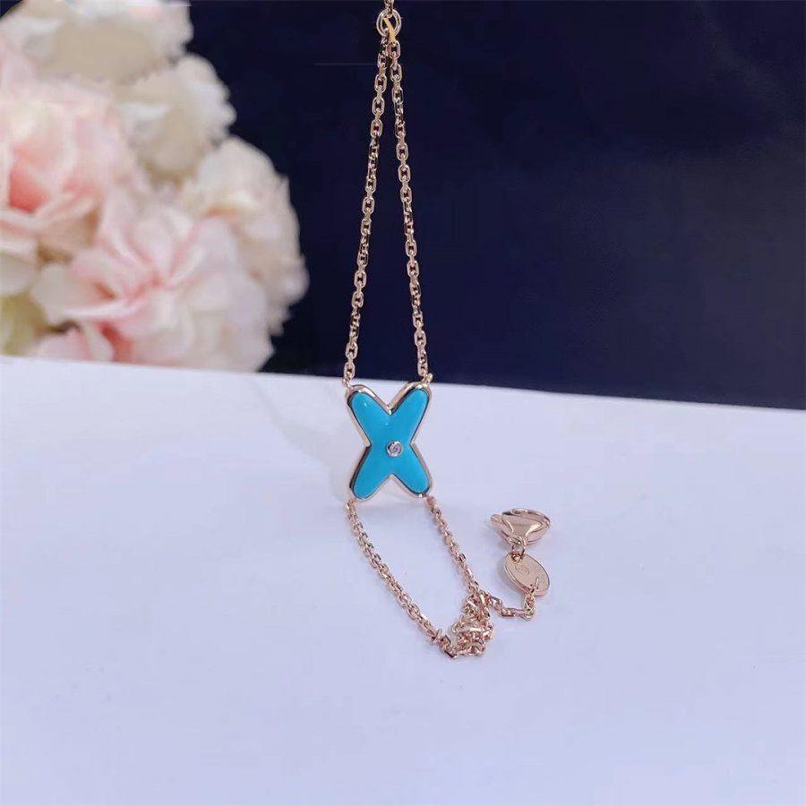 [Okajuri Jewelry]JEUX BRACELET TURQUOISE PINK GOLD 1 DIAMOND