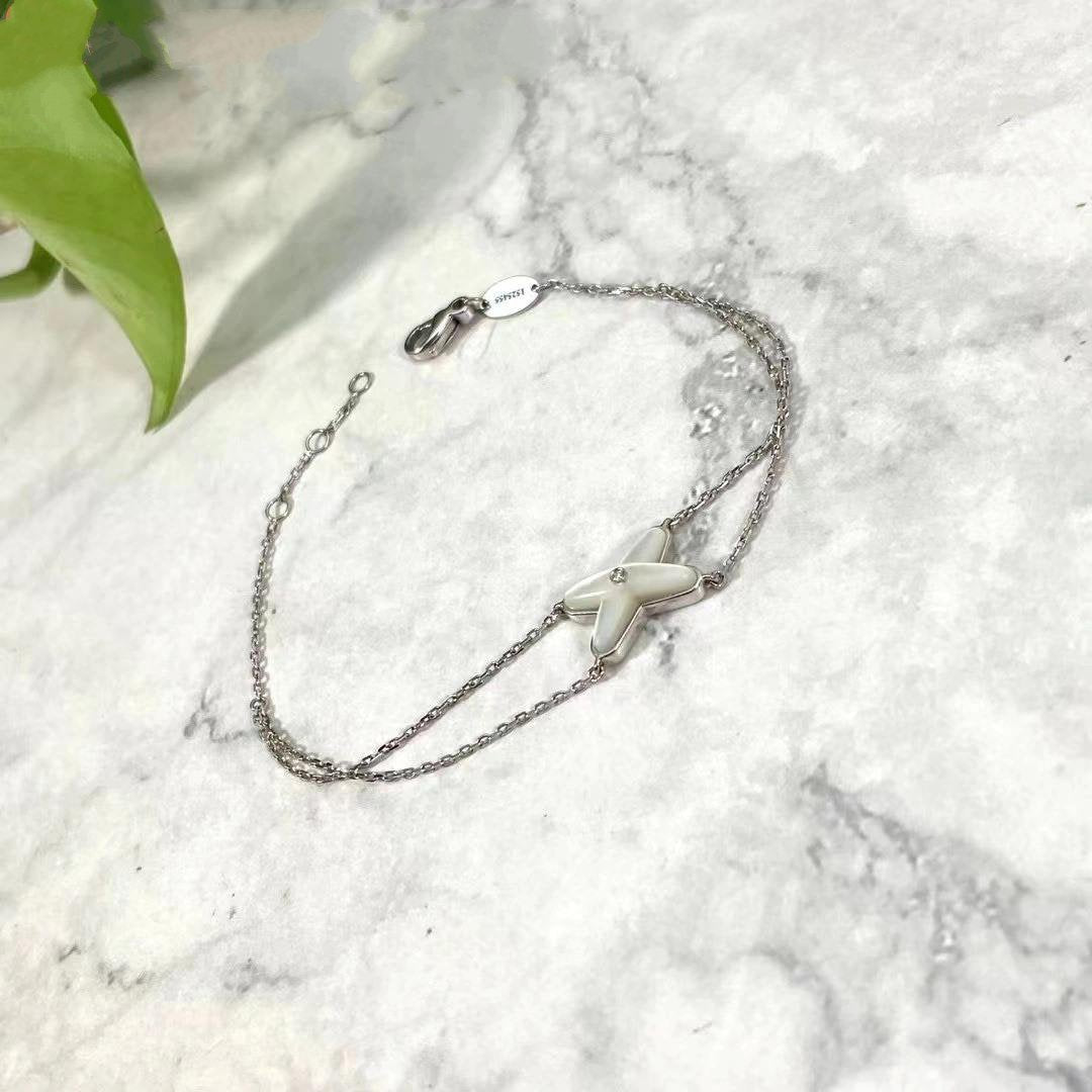 [Okajuri Jewelry]JEUX BRACELET WHITE MOP SILVER 1 DIAMOND
