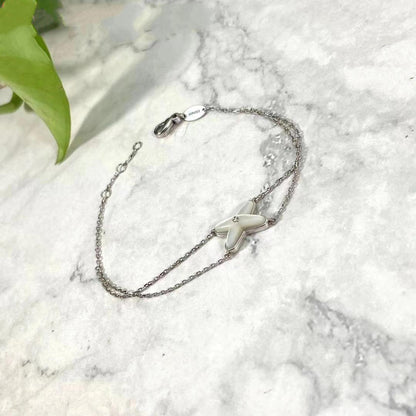 [Okajuri Jewelry]JEUX BRACELET WHITE MOP SILVER 1 DIAMOND