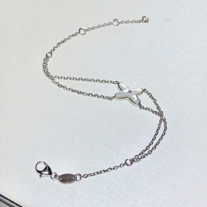 [Okajuri Jewelry]JEUX BRACELET WHITE MOP SILVER 1 DIAMOND