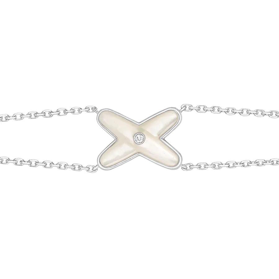 [Okajuri Jewelry]JEUX BRACELET WHITE MOP SILVER 1 DIAMOND