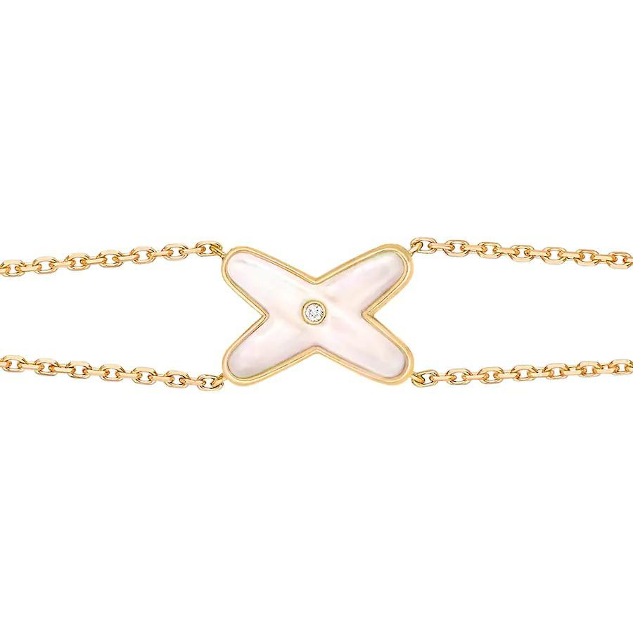 [Okajuri Jewelry]JEUX BRACELET WHITE MOP GOLD 1 DIAMOND