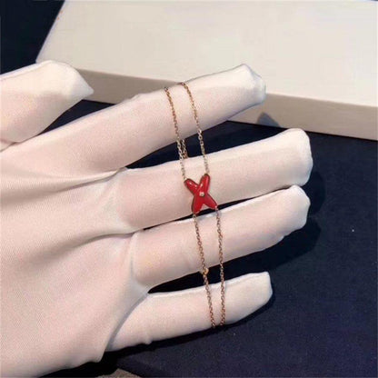 [Okajuri Jewelry]JEUX BRACELET CARNELIAN PINK GOLD 1 DIAMOND