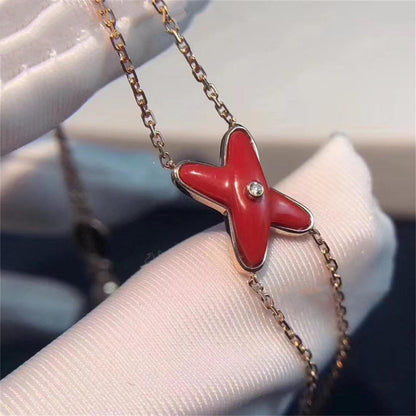 [Okajuri Jewelry]JEUX BRACELET CARNELIAN PINK GOLD 1 DIAMOND