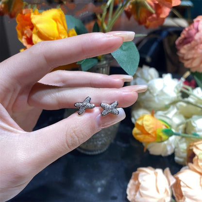 [Okajuri Jewelry]JEUX DE SILVER DIAMOND EARRINGS