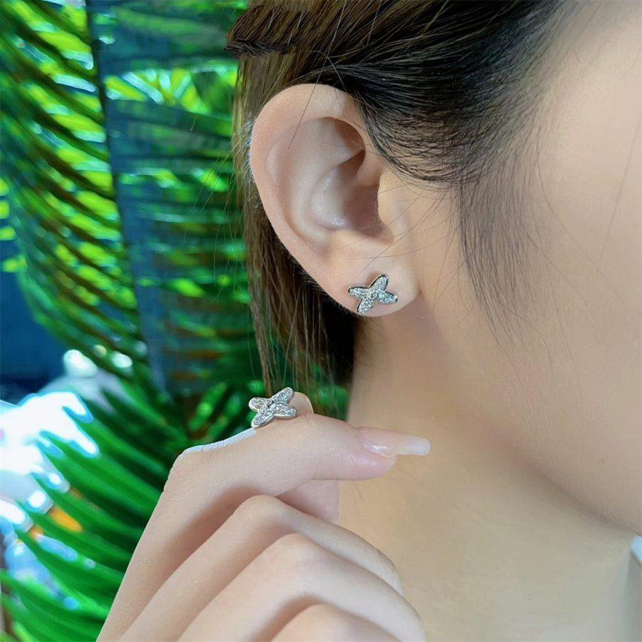 [Okajuri Jewelry]JEUX DE SILVER DIAMOND EARRINGS