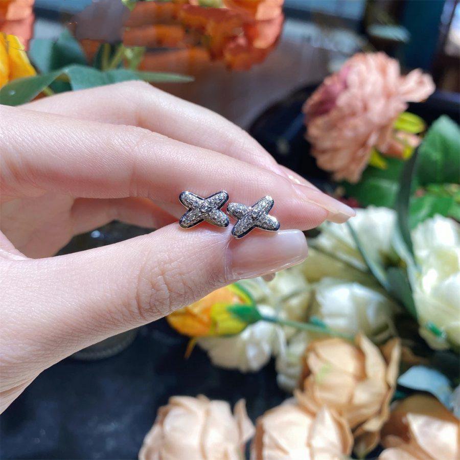 [Okajuri Jewelry]JEUX DE SILVER DIAMOND EARRINGS