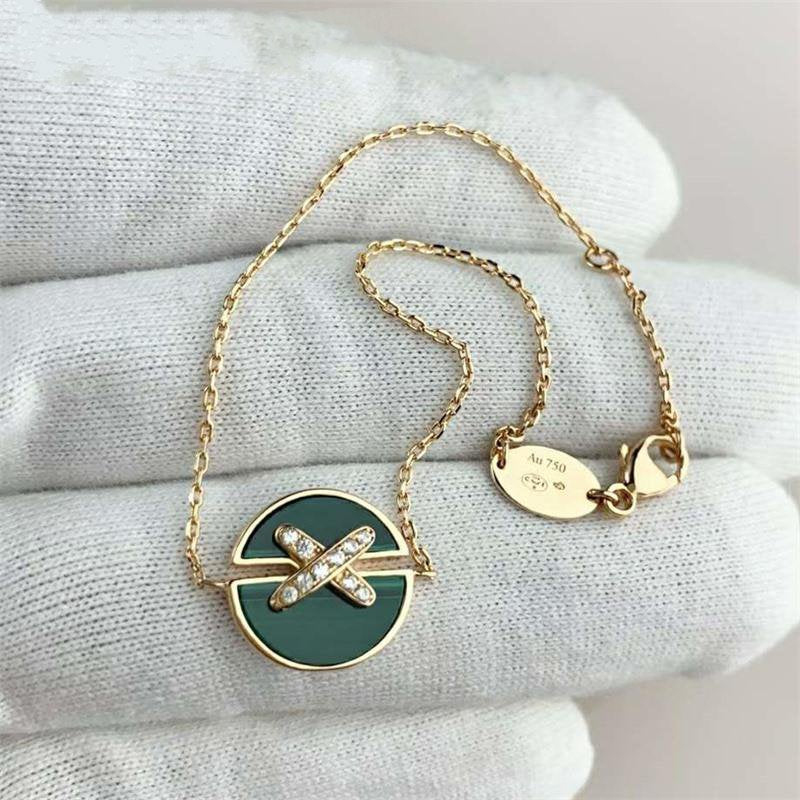 [Okajuri Jewelry]JEUX DE BRACELET MALACHITE PINK GOLD DIAMONDS