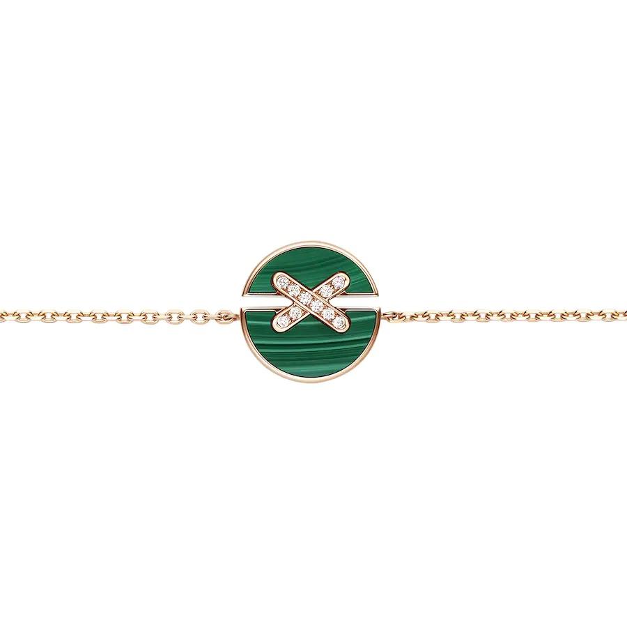 [Okajuri Jewelry]JEUX DE BRACELET MALACHITE PINK GOLD DIAMONDS