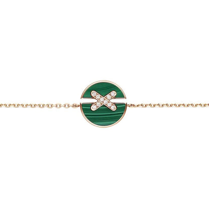 [Okajuri Jewelry]JEUX DE BRACELET MALACHITE PINK GOLD DIAMONDS