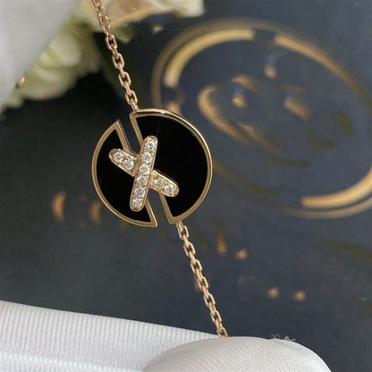 [Okajuri Jewelry]JEUX DE BRACELET ONYX PINK GOLD DIAMOND