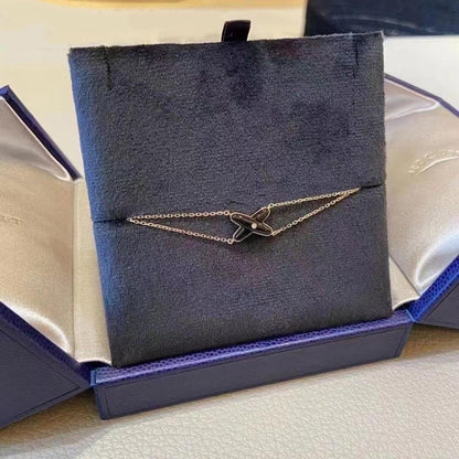 [Okajuri Jewelry]JEUX BRACELET ONYX PINK GOLD 1 DIAMOND