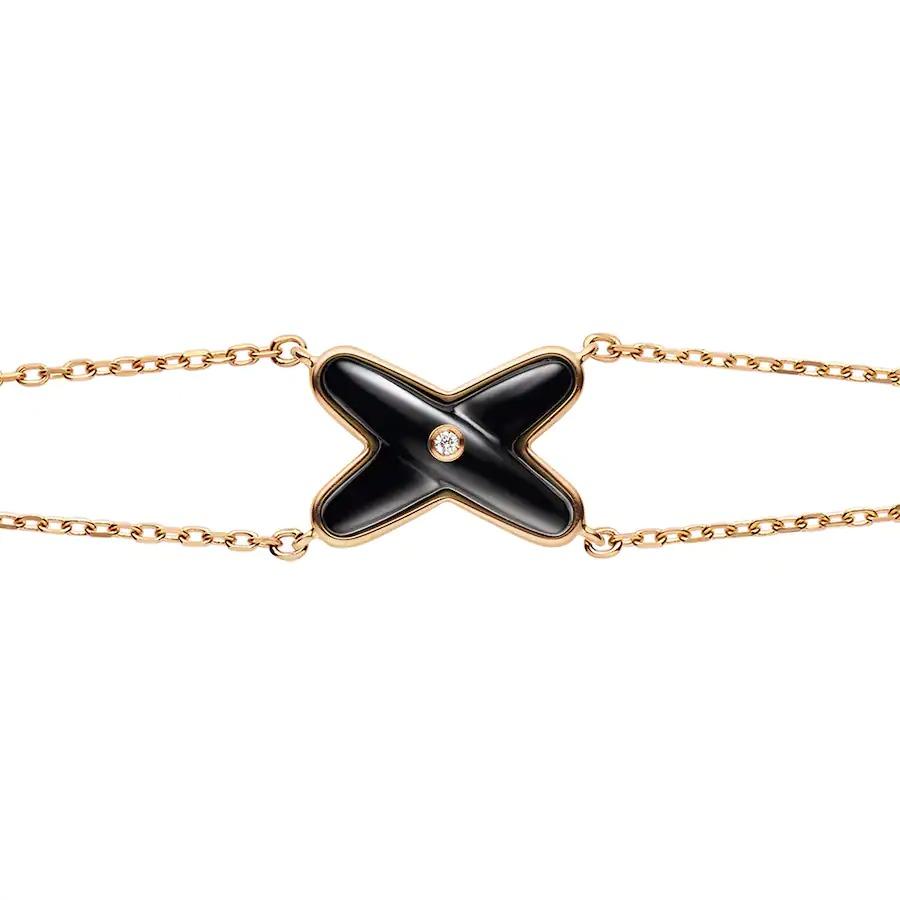 [Okajuri Jewelry]JEUX BRACELET ONYX PINK GOLD 1 DIAMOND