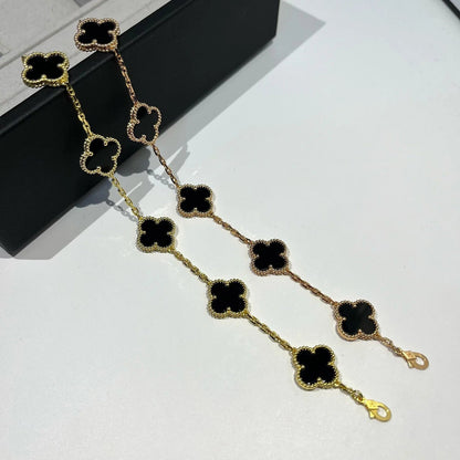 [Okajuri Jewelry]CLOVER  5 MOTIFS BLACK ONYX BRACELET
