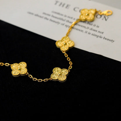 [Okajuri Jewelry]CLOVER 5 MOTIFS BRONZING BRACELET