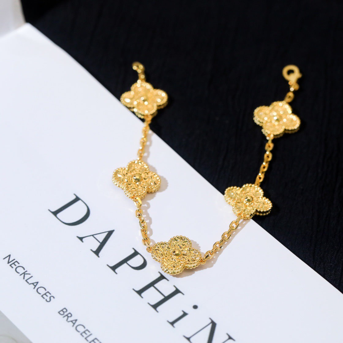 [Okajuri Jewelry]CLOVER 5 MOTIFS BRONZING BRACELET
