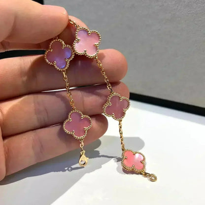[Okajuri Jewelry]  CLOVER 5 MOTIFS  PINK MOP BRACELET COLLECTION