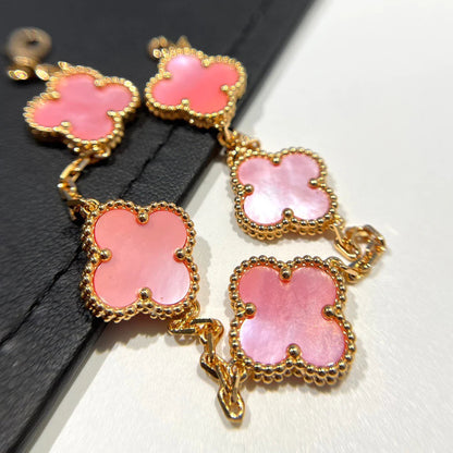 [Okajuri Jewelry]CLOVER 5 PINK MOP BRACELET