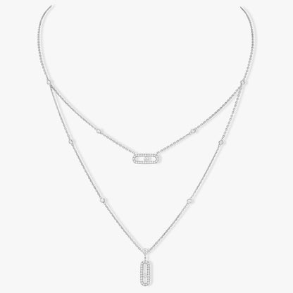 [Okajuri Jewelry]MOVE 2 ROW DIAMOND NECKLACE