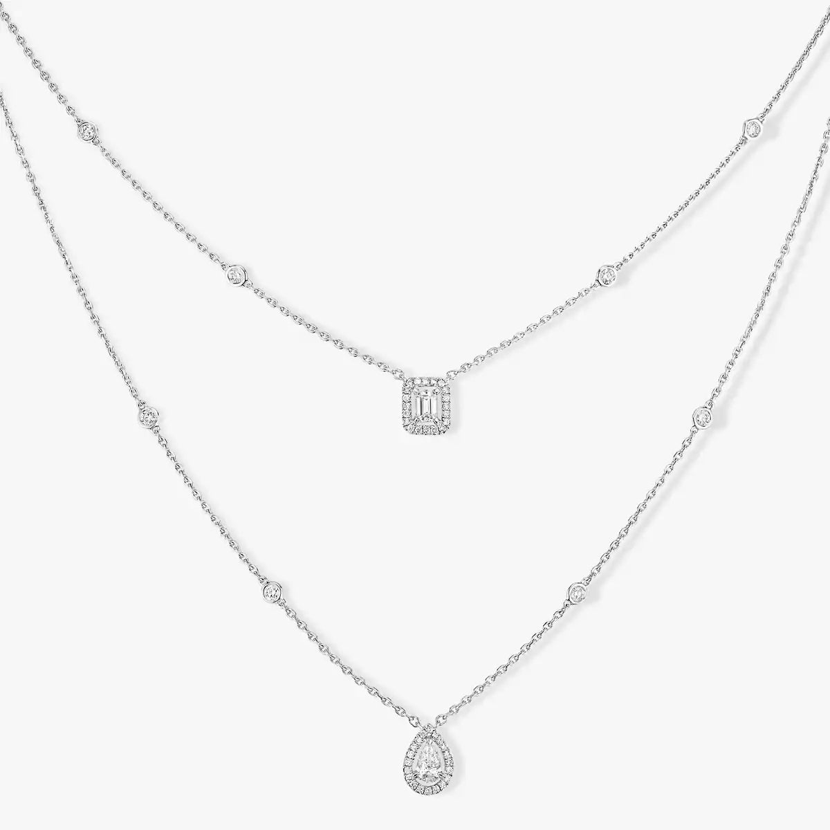 [Okajuri Jewelry]Diamond Necklace My Twin 2 Rows