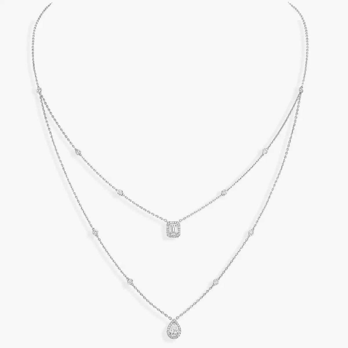 [Okajuri Jewelry]Diamond Necklace My Twin 2 Rows