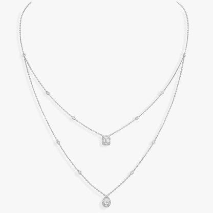[Okajuri Jewelry]Diamond Necklace My Twin 2 Rows