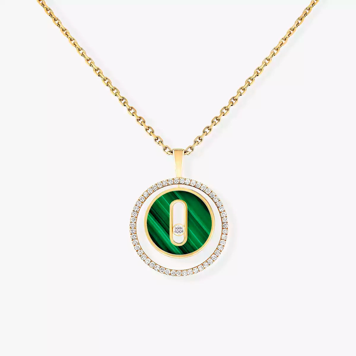 [Okajuri Jewelry]Lucky Move Diamond Necklace in Rose Gold and White Mother-of-Pearl