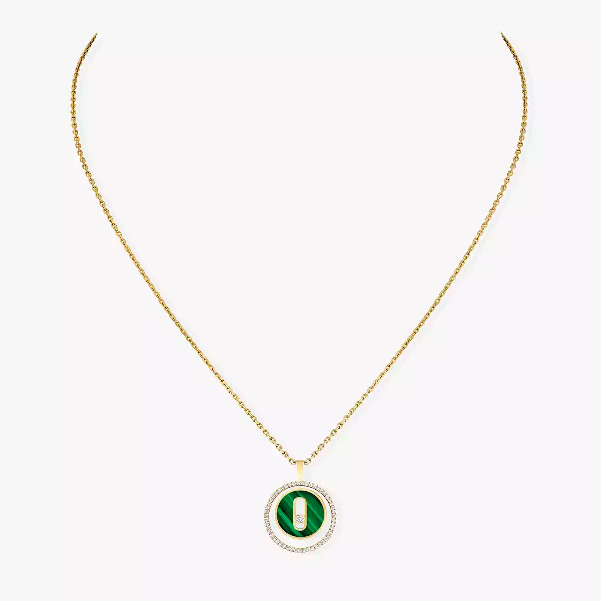 [Okajuri Jewelry]Lucky Move Diamond Necklace in Rose Gold and White Mother-of-Pearl
