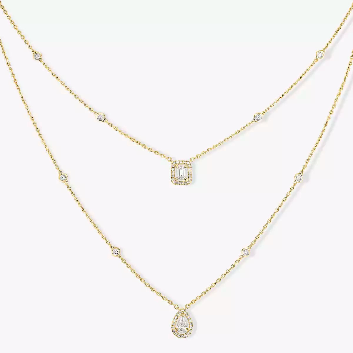 [Okajuri Jewelry]Diamond Necklace My Twin 2 Rows