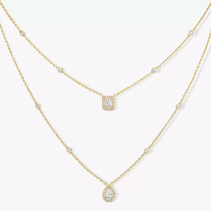 [Okajuri Jewelry]Diamond Necklace My Twin 2 Rows