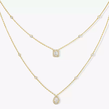 [Okajuri Jewelry]Diamond Necklace My Twin 2 Rows
