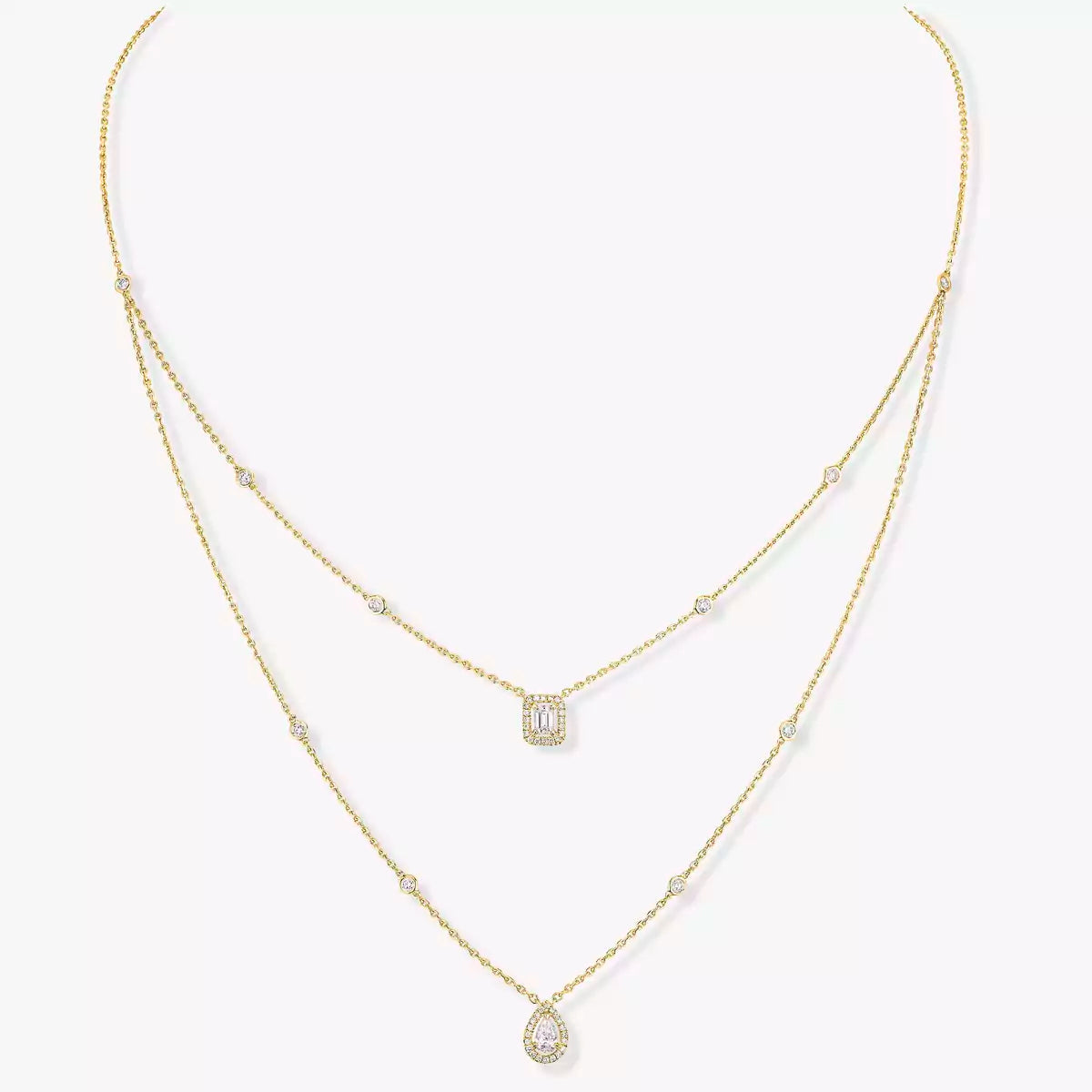 [Okajuri Jewelry]Diamond Necklace My Twin 2 Rows