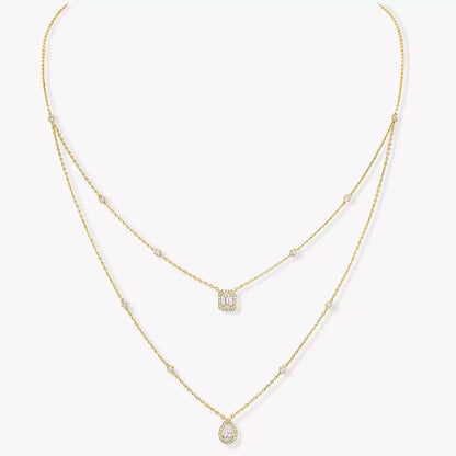 [Okajuri Jewelry]Diamond Necklace My Twin 2 Rows