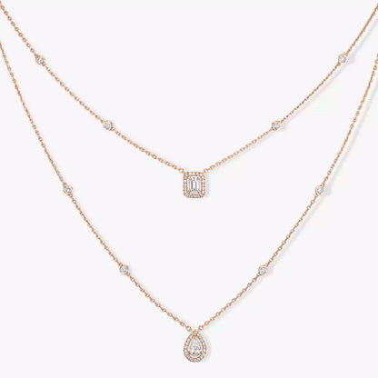[Okajuri Jewelry]Diamond Necklace My Twin 2 Rows