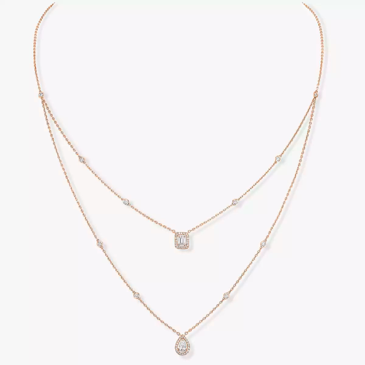 [Okajuri Jewelry]Diamond Necklace My Twin 2 Rows