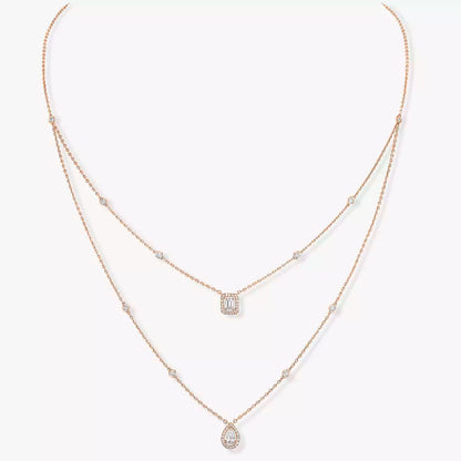 [Okajuri Jewelry]Diamond Necklace My Twin 2 Rows