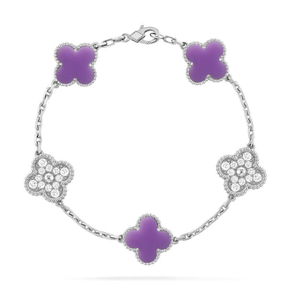 [Okajuri Jewelry] CLOVER 5 MOTIF LIGHT PURPLE BRACELET COLLECTION