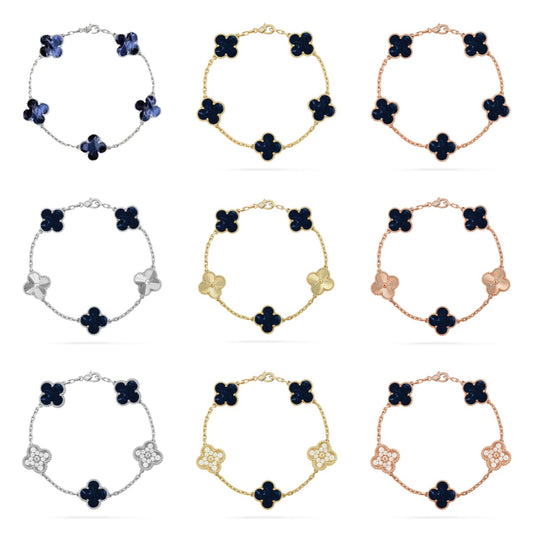 [Okajuri Jewelry]CLOVER 5 MOTIF PIETERSITE BRACELET COLLECTION
