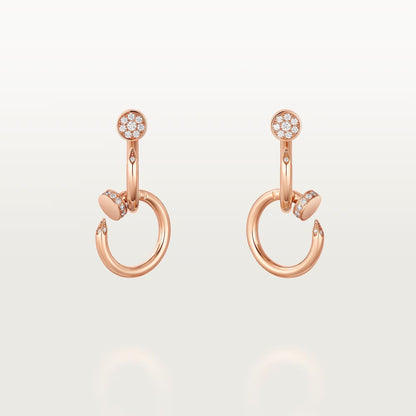[Okajuri Jewelry] JUSTE HALF DIAMOND DOUBLE EARRINGS
