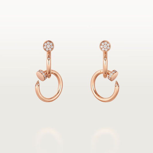 [Okajuri Jewelry] JUSTE HALF DIAMOND DOUBLE EARRINGS