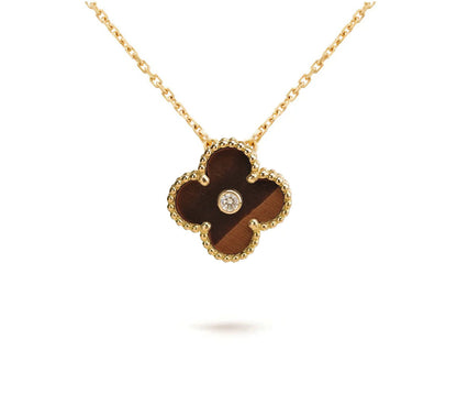 [Okajuri Jewelry] CLOVER 15MM DIAMOND SINGLE FLOWER NECKLACE COLLECTION