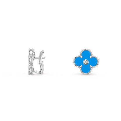 [Okajuri Jewelry] CLOVER SILVER 15MM MOP DIAMOND EARRINGS COLLECTION