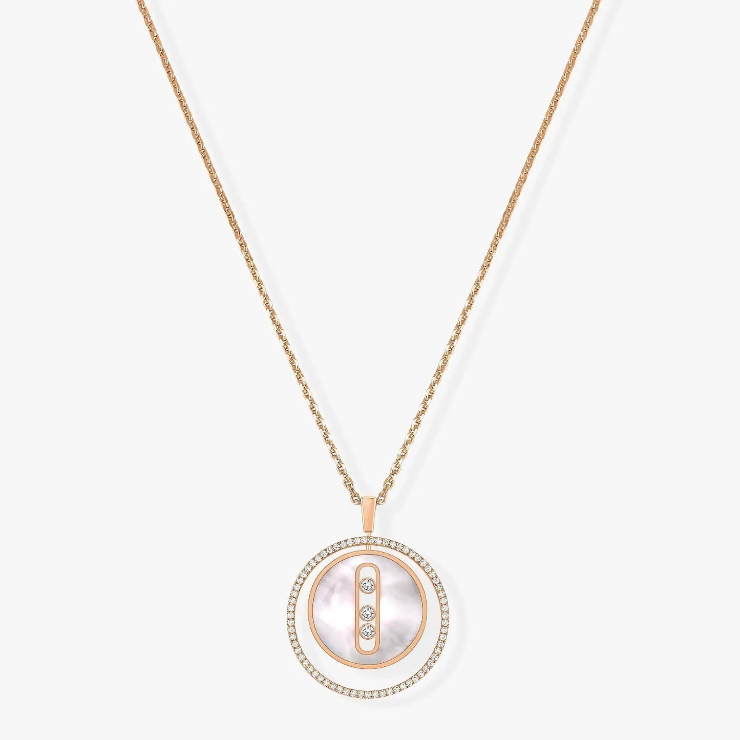 [Okajuri Jewelry]LUCKY MOVE MM NACRE BLANCHE DIAMOND NECKLACE