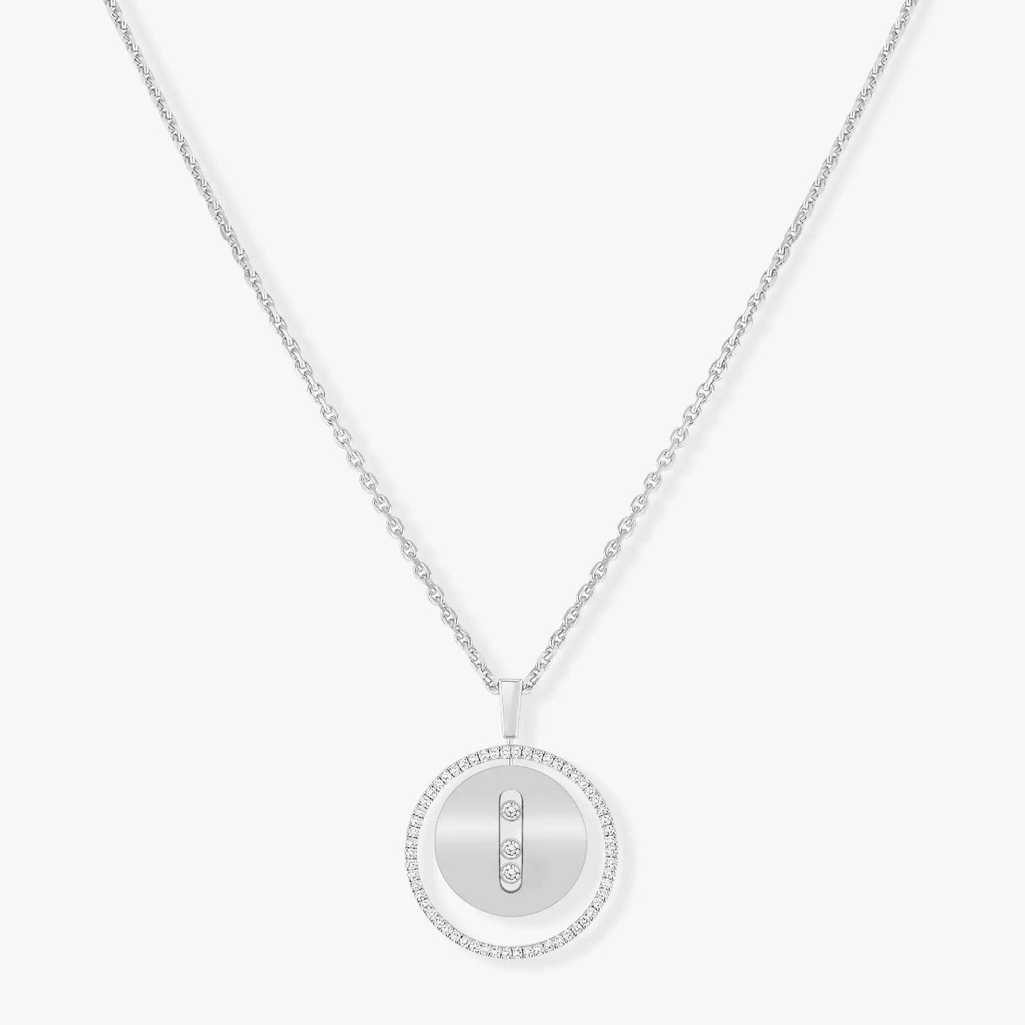 [Okajuri Jewelry]LUCKY MOVE MM SILVER DIAMOND NECKLACE